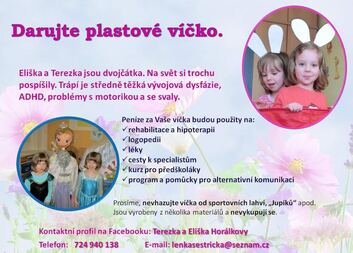 Přestože fungují kontejnery na plasty, víčka se sbírají a pomáhají