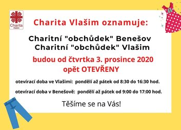Otevření charitních "obchůdků"